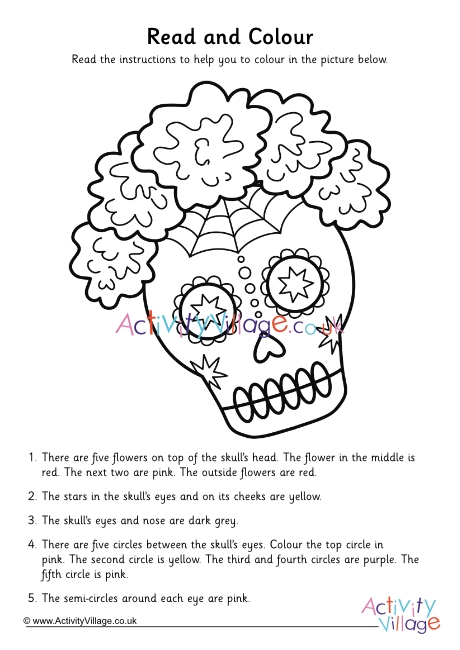 Day of the Dead read and colour