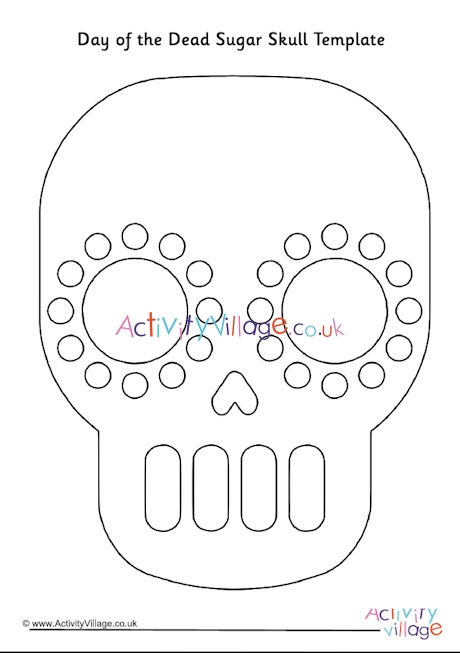 Day of the Dead sugar skull template 2