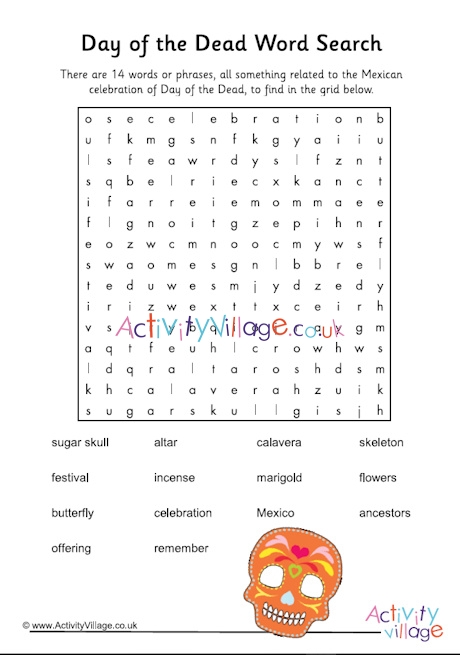 Day of the Dead word search