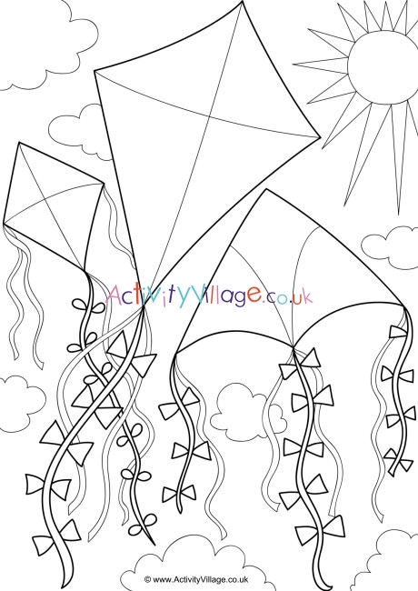 Decorate the Kites Doodle Page