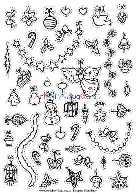 Decorate the tree for Christmas - decorations printable