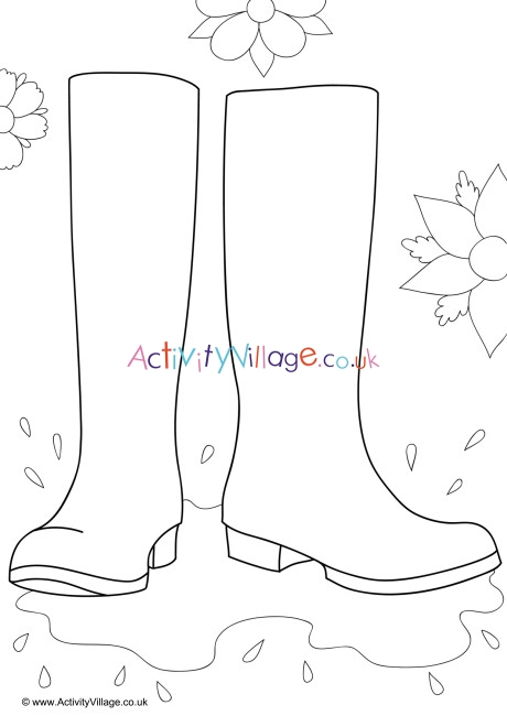 Decorate the Wellies Doodle Page