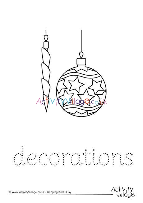 Decorations Word Tracing