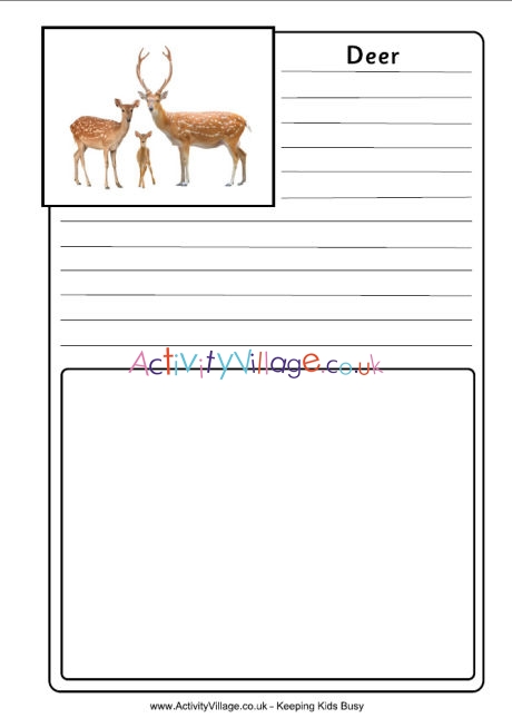 Deer notebooking page