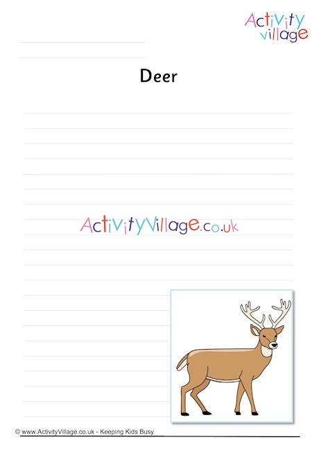 Deer Writing Page