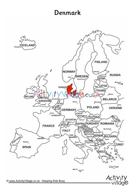 Denmark On Map Of Europe