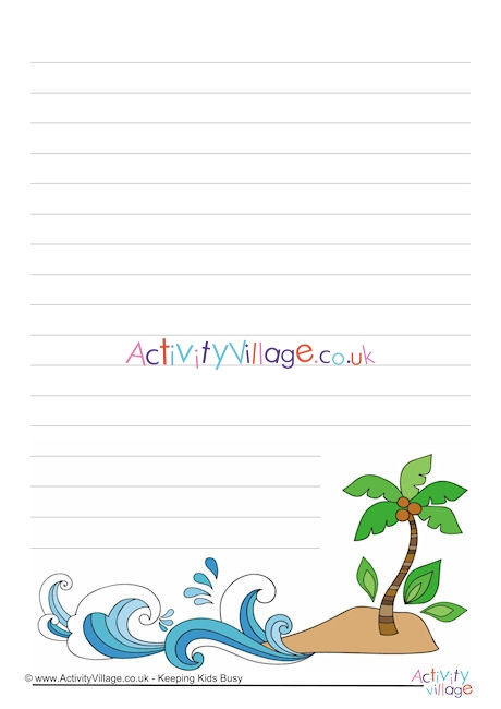 Tropical Island Writing Paper