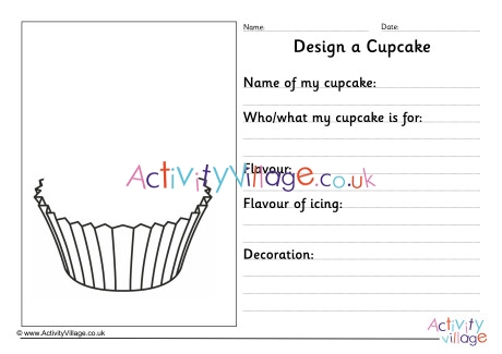 Design a Cupcake Worksheet