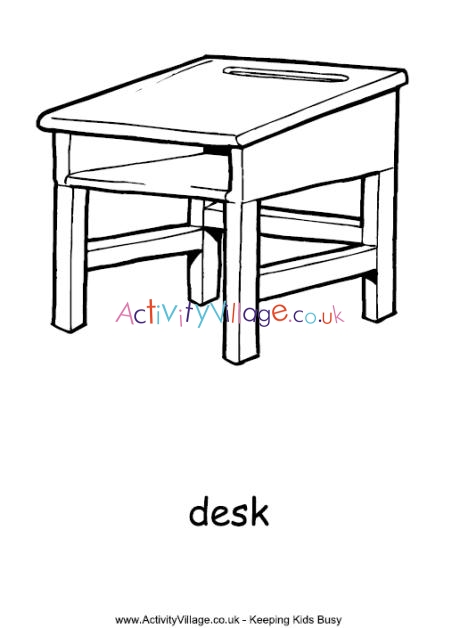 Desk colouring page