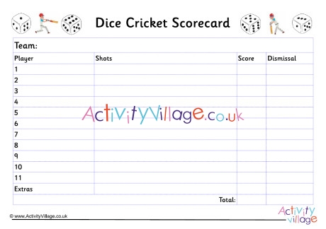 simple cricket score sheet