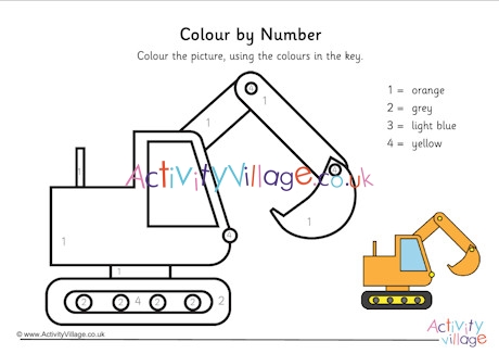 Digger Colour by Number