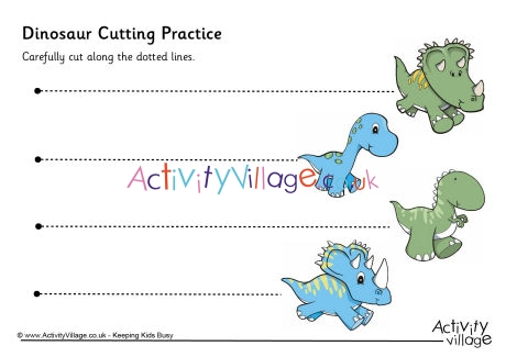Dinosaur cutting practice