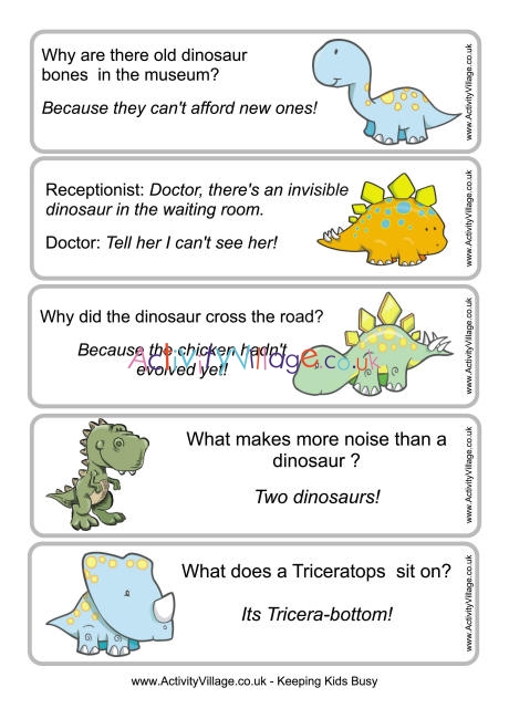 Dinosaur joke bookmarks 2