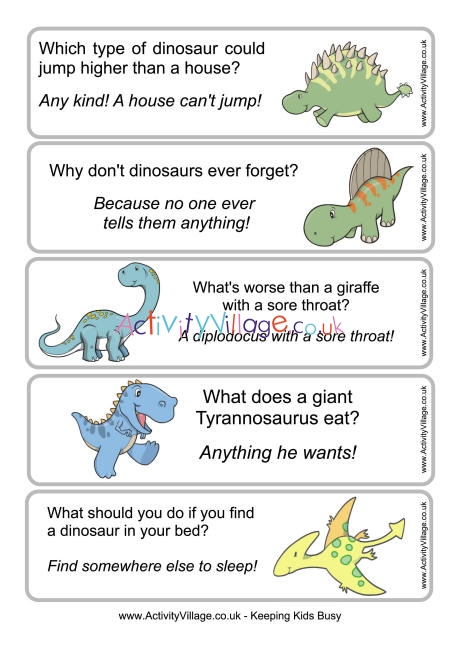 Dinosaur joke bookmarks 4