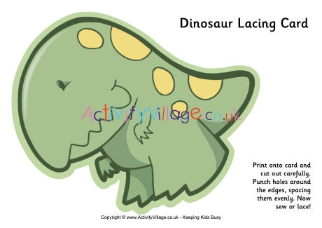 Dinosaur lacing card 3