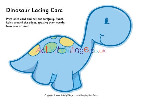 Dinosaur lacing card 6