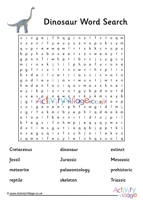 Dinosaur Word Search 2