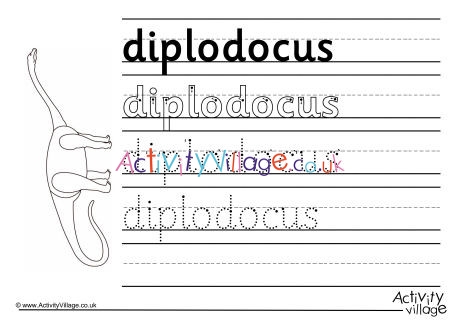 Diplodocus Handwriting Worksheet