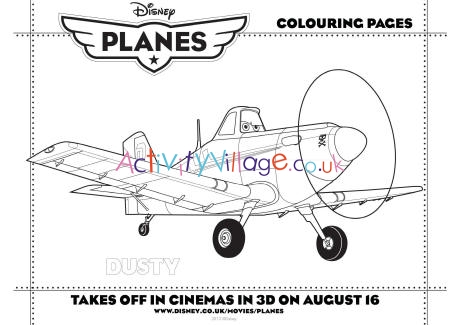 Disney planes - Dusty colouring page