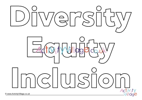 Diversity Equity Inclusion colouring page