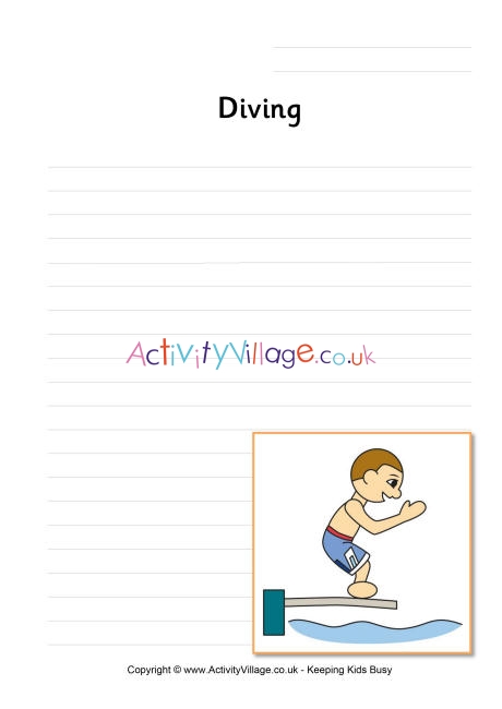 Diving writing page