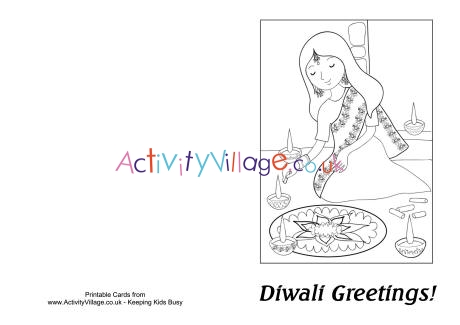 Diwali colouring card - Rangoli