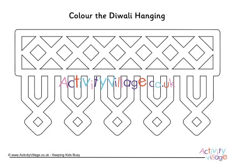 Diwali hanging colouring page 1