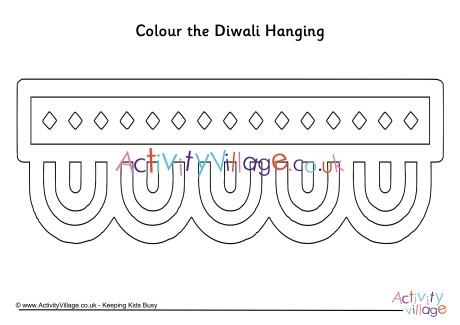 Diwali hanging colouring page 2
