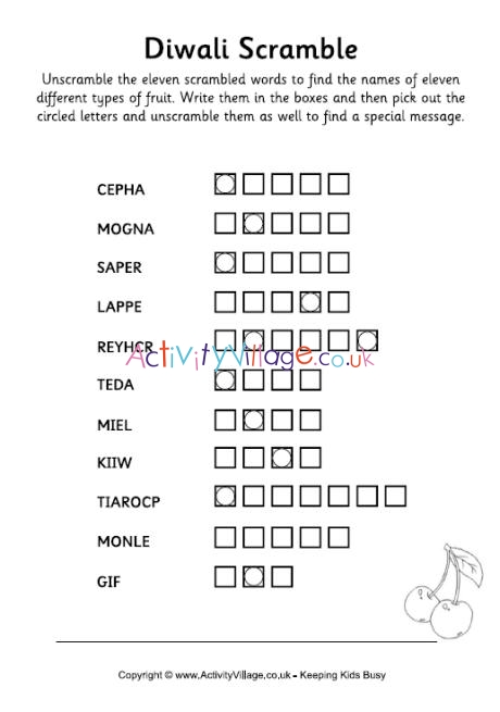 Diwali scramble puzzle