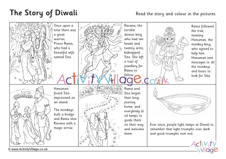 Diwali story read and colour