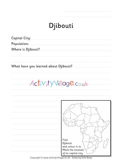 Djibouti worksheet