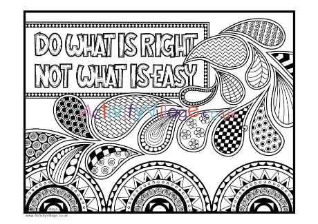 Do What Is Right Colouring Page