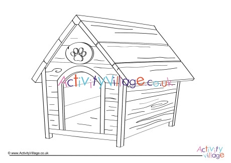 Dog Kennel Colouring Page 2