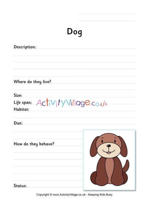 Dog worksheet