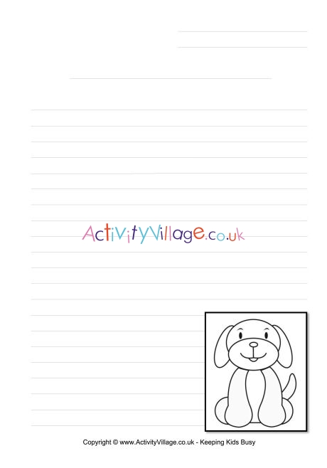 Dog writing page