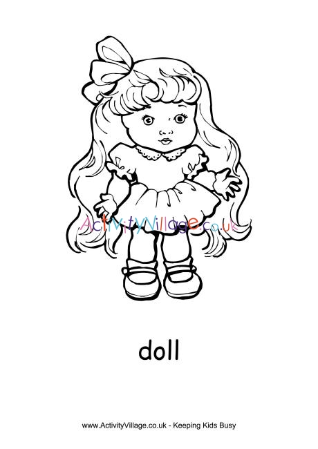 Doll colouring page