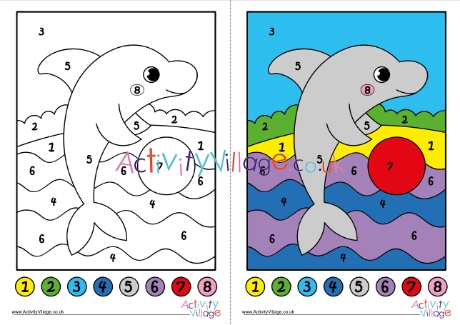 Dolphin Colour By Number