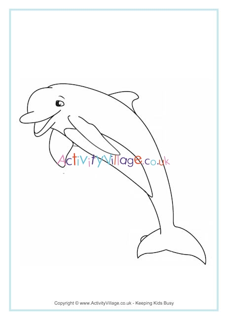 Dolphin colouring page 2
