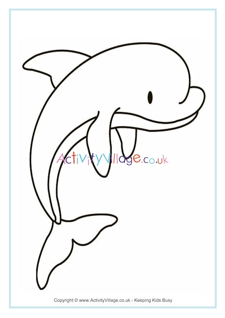 Dolphin colouring page