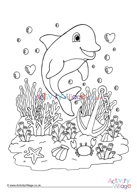 Dolphin Colouring Page 4