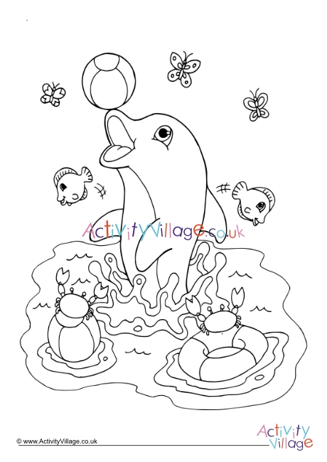 Dolphin colouring page 6