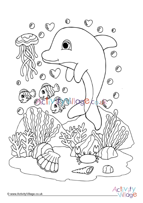 Dolphin colouring page 7