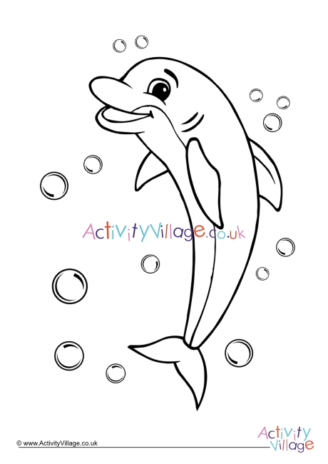 Dolphin colouring page 8