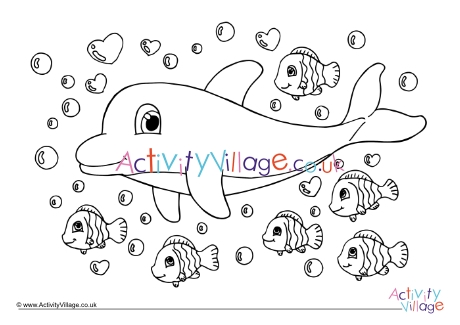Dolphin colouring page 9