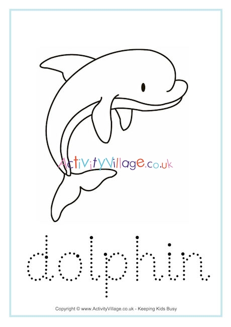 Dolphin tracing worksheet