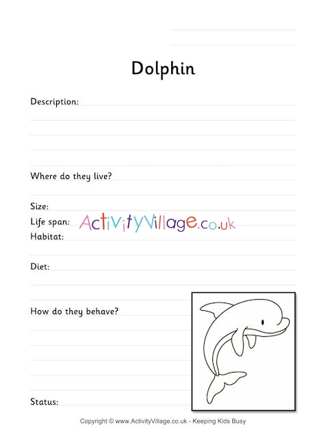 Dolphin worksheet