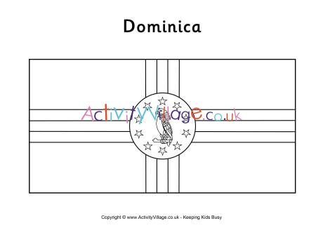Dominican flag colouring page