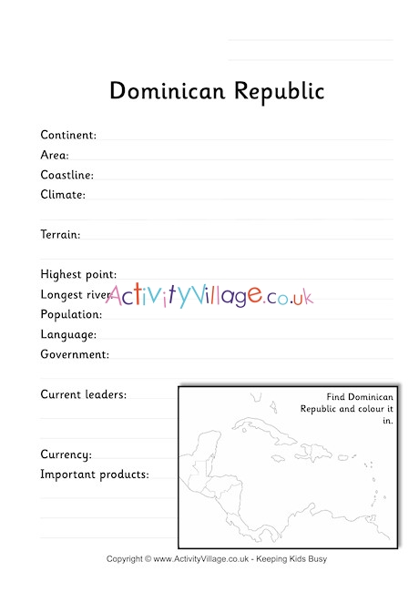 Dominican Republic Fact Worksheet