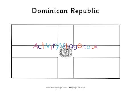 Dominican Republic Flag Colouring Page