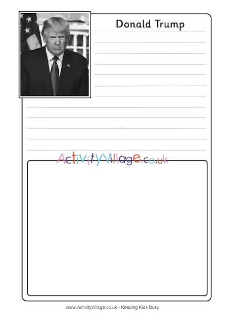 Donald Trump notebooking page